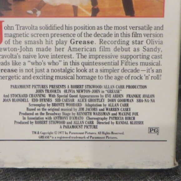 GREASE - 1978 - VHS (1990 Release) - Picture 5 of 11